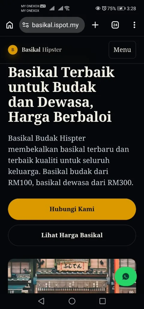 Pratonton laman utama Basikal Budak Hispter di basikal.ispot.my
