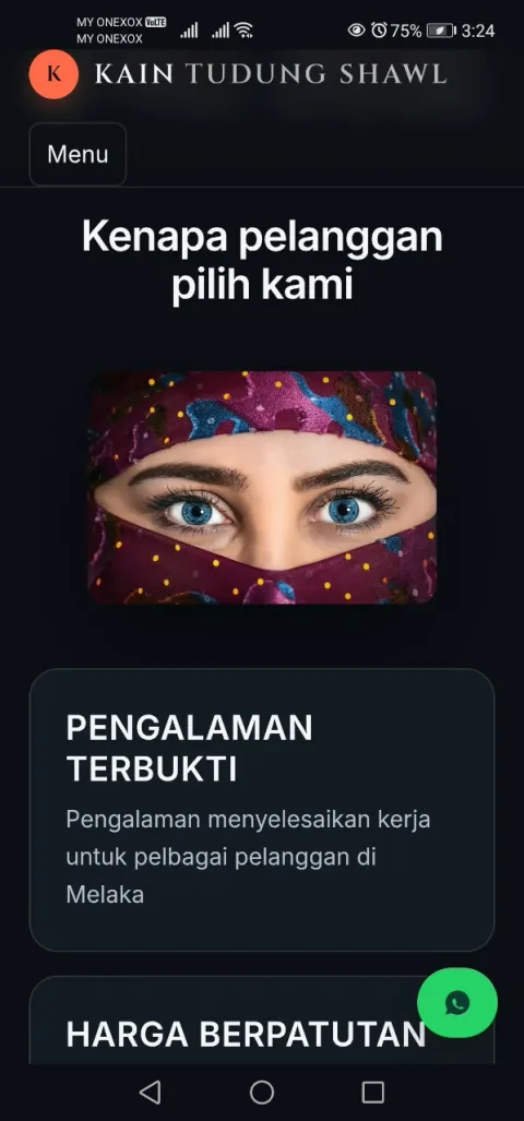 Pratonton laman utama Kain Tudung Shawl di shawl.ebisnes.my